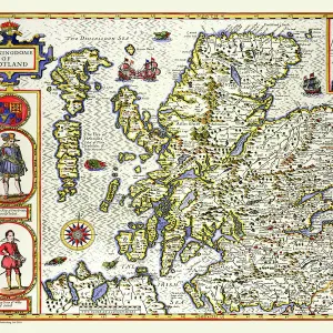 Old Map of Scotland 1611 by John Speed