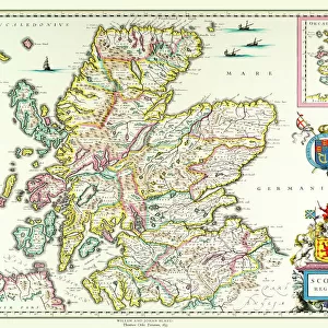 Old Map of Scotland 1635 by Willem & Johan Blaeu from the Theatrum Orbis Terrarum