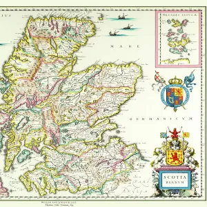 Old Map of Scotland 1635 by Willem & Johan Blaeu from the Theatrum Orbis Terrarum