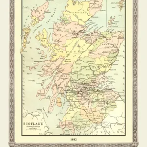 Old Map of Scotland from the Philips Handy Atlas of 1882