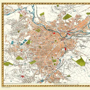 Old Map of Sheffield 1893 from the Comprehensive Gazetteer Atlas of England and Wales