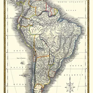Old Map of South America 1852 by Henry George Collins