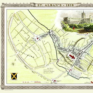 Old Map of St Albans 1810 by Cole and Roper