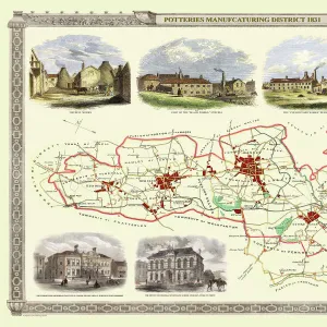 Old Map of Stoke on Trent and the Potteries 1831