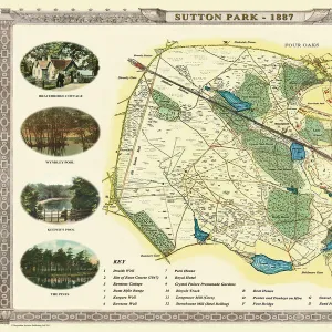 Old Map of Sutton Park near Sutton Coldfield 1885