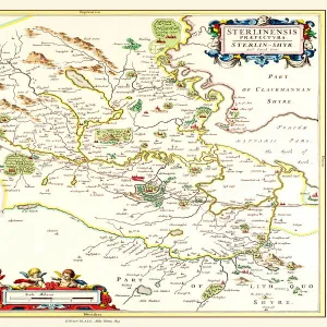 Old Map of Teviotdale Scotland 1654 from the Atlas Novus