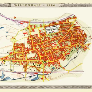 Old Map of the Town of Willenhall in the West Midlands 1884