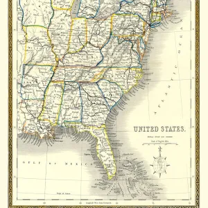 Old Map of The United States of America 1852 by Henry George Collins