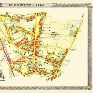 Old Map of the Village of Bloxwich near Walsall 1884