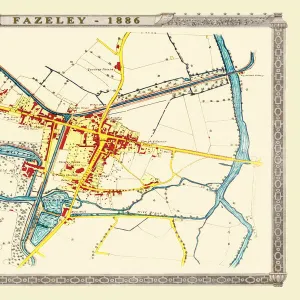 Old Map of Village of Fazeley near Tamworth 1885