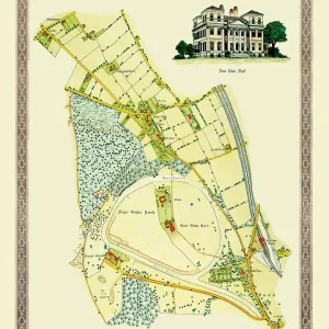 Old Map of the Village of Foar Oaks near Sutton Coldfield 1884