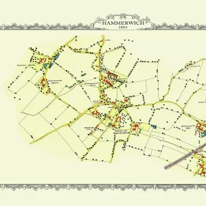 Old Map of the Village of Hammerwich in Staffordshire 1884