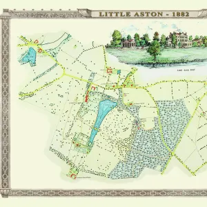 Old Map of the Village of Little Aston in the West Midlands 1886