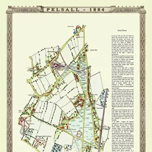 Old Map of the Village of Pelsall near Walsall 1884