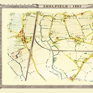Old map of the Village of Shelfield near Walsall 1886