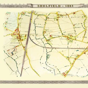 Old map of the Village of Shelfield near Walsall 1886