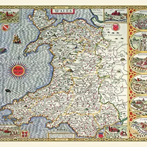 Old Map of Wales 1611 by John Speed