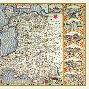 Maps from the British Isles Canvas Print Collection: Wales and Counties PORTFOLIO