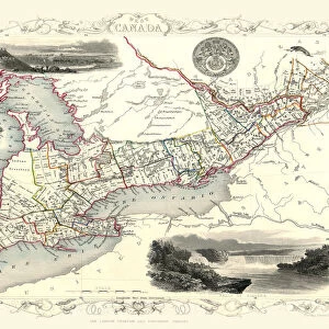 Old Map of West Canada 1851 by John Tallis