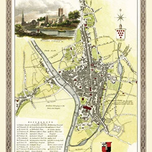 Old Map of Worcester 1808 by Cole and Roper