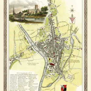 Mapa antiguo de Worcester 1808 por Cole y Roper.