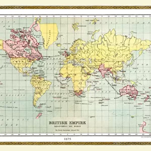 Old Map of the World 1875