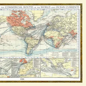 Old Map of the World 1900