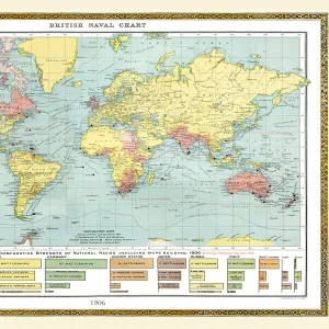 Old Map of the World 1906