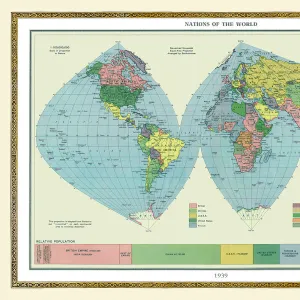 Old Map of the World 1939