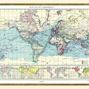Old Map of the World 1950