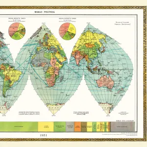 Old Map of the World 1951