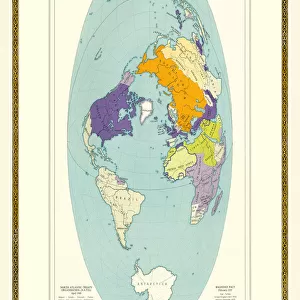 Old Map of the World 1957