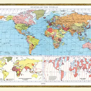 Old Map of the World 1970