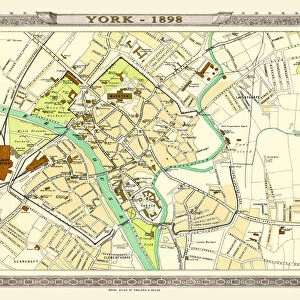 Old Map of York 1898 from the Royal Atlas by Bartholomew