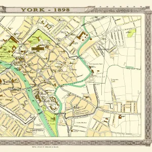 Old Map of York 1898 from the Royal Atlas by Bartholomew