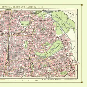 Old Street Map of Bethnal Green and Hackney 1908