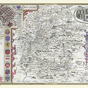 OldCounty Map of Wiltshire 1611 by John Speed