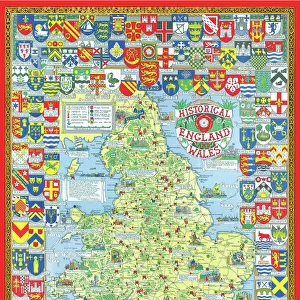 Pictorial History Map of England and Wales 1963