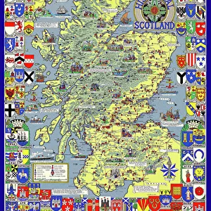 Pictorial History Map of Scotland 1963