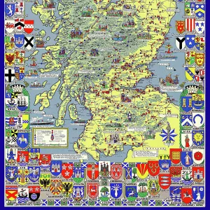 Pictorial History Map of Scotland 1963