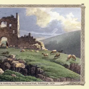 Ruins of St Anthonys Chapel, Holyrood Park, Edinburgh 1831