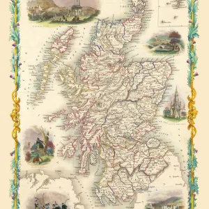 Maps from the British Isles Framed Print Collection: Scotland and Counties PORTFOLIO