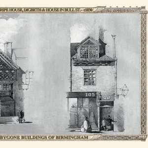 The Tripe House at Digbeth and a House on Bull Street Birmingham 1830