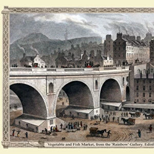 Vegetable and Fish Market, from the Rainbow Gallery. Edinburgh 1831