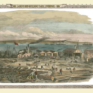 View Across Mr Lairds Ship Building Yard, Liverpool 1856