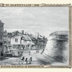 View of Old Buildings, St Martins Lane, Birmingham 1840