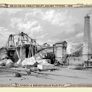 Views on the London to Birmingham Railway - Head Gear on the Great Shaft Kilsby Tunnel 1838