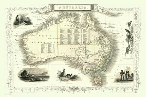 Old Maps of Australia PORTFOLIO Collection: Australia 1851