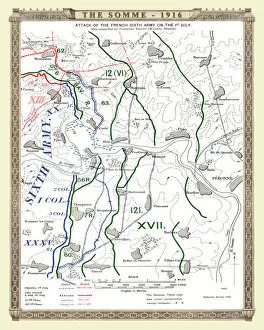 First World War Map Collection: The Battle of The Somme 1916, The Attack of the French Sixth Army on 1st July