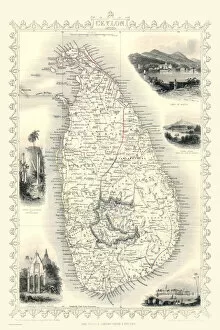John Tallis Map Gallery: British Ceylon, or Sri Lanka 1851